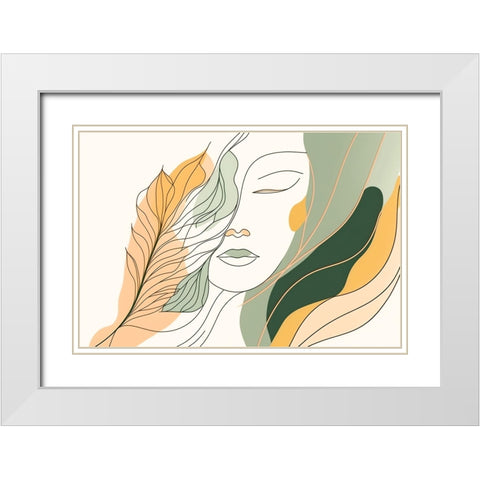 Botanical Minimalism Portraits 2 White Modern Wood Framed Art Print with Double Matting by Heere, Ray