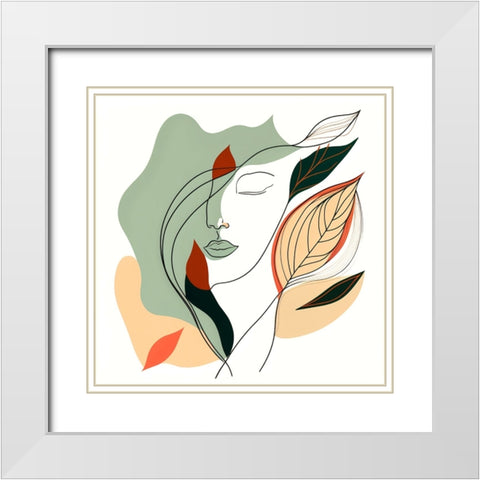 Botanical Minimalism Portraits 6 White Modern Wood Framed Art Print with Double Matting by Heere, Ray