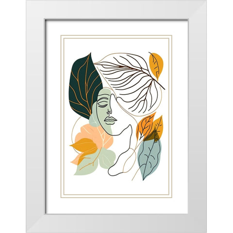 Botanical Minimalism Portraits 7 White Modern Wood Framed Art Print with Double Matting by Heere, Ray