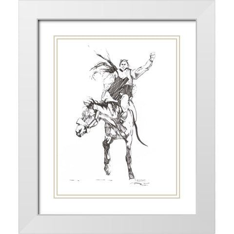 8 Seconds White Modern Wood Framed Art Print with Double Matting by Gould, Renee