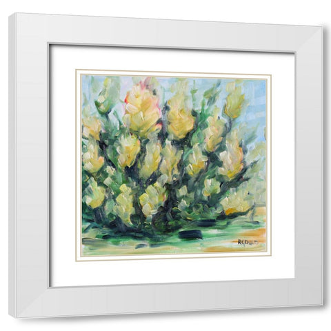 Blooming White Modern Wood Framed Art Print with Double Matting by Gould, Renee