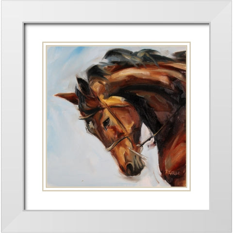 Charging On White Modern Wood Framed Art Print with Double Matting by Gould, Renee