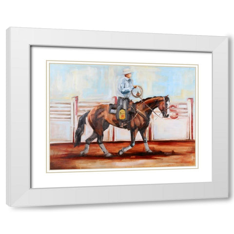 Cowboy Catcher White Modern Wood Framed Art Print with Double Matting by Gould, Renee