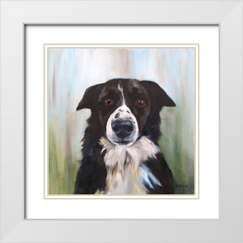 Dog 2-15 White Modern Wood Framed Art Print with Double Matting by Gould, Renee