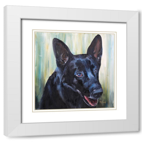 Dog 2-18 White Modern Wood Framed Art Print with Double Matting by Gould, Renee