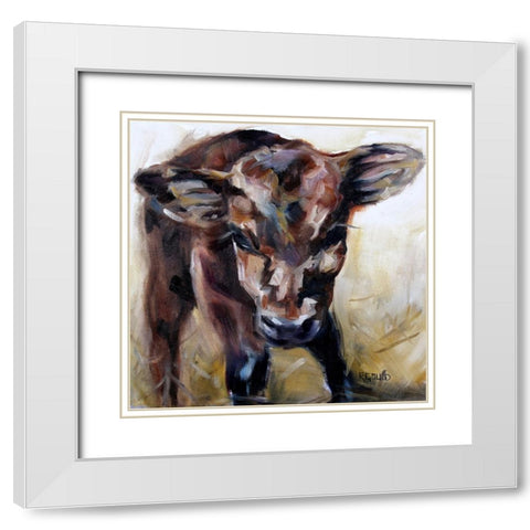 Hello White Modern Wood Framed Art Print with Double Matting by Gould, Renee