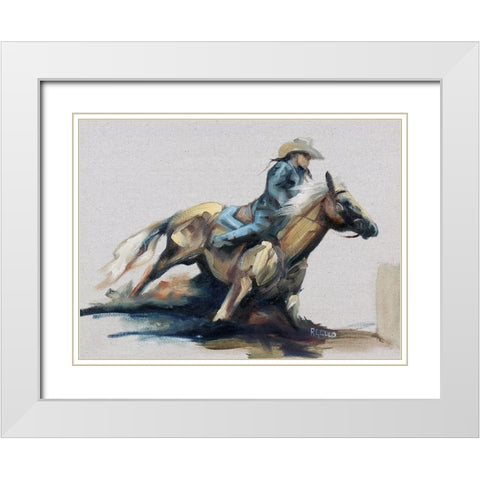 Kicking up Dust White Modern Wood Framed Art Print with Double Matting by Gould, Renee