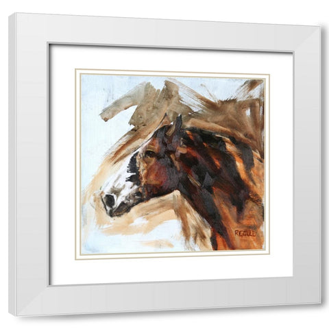 Lead Mare White Modern Wood Framed Art Print with Double Matting by Gould, Renee