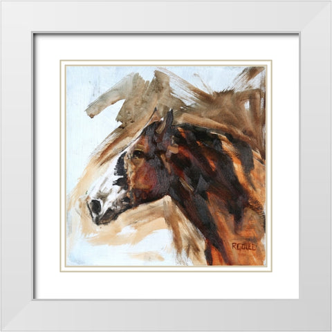 Lead Mare White Modern Wood Framed Art Print with Double Matting by Gould, Renee
