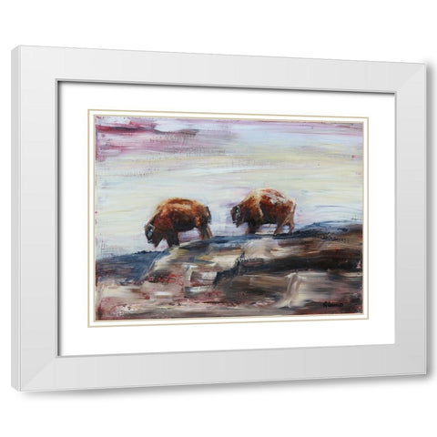 On The Edge White Modern Wood Framed Art Print with Double Matting by Gould, Renee