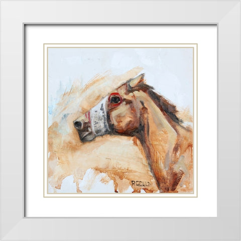 Racin White Modern Wood Framed Art Print with Double Matting by Gould, Renee