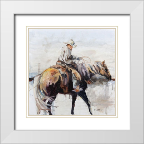 Roped White Modern Wood Framed Art Print with Double Matting by Gould, Renee