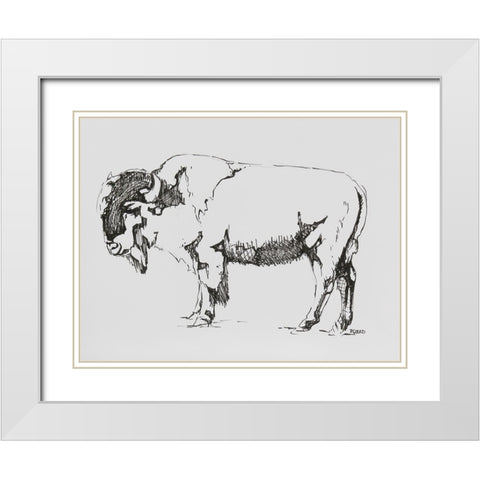 Standing Guard White Modern Wood Framed Art Print with Double Matting by Gould, Renee