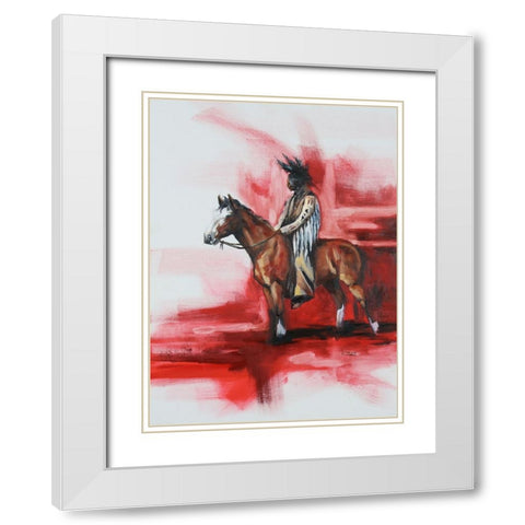 Where the Red Sun Sinks White Modern Wood Framed Art Print with Double Matting by Gould, Renee