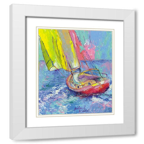 Sailboat White Modern Wood Framed Art Print with Double Matting by Wallich, Richard