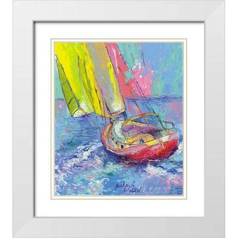 Sailboat White Modern Wood Framed Art Print with Double Matting by Wallich, Richard