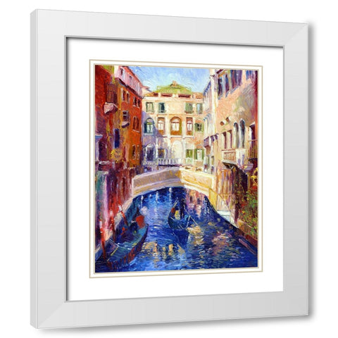 Venice White Modern Wood Framed Art Print with Double Matting by Wallich, Richard