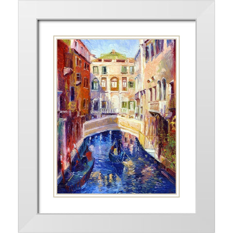 Venice White Modern Wood Framed Art Print with Double Matting by Wallich, Richard