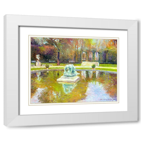 Rodin Museum White Modern Wood Framed Art Print with Double Matting by Wallich, Richard