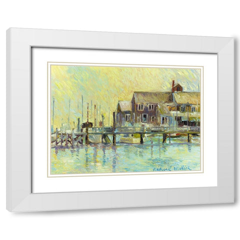 Narragansett White Modern Wood Framed Art Print with Double Matting by Wallich, Richard
