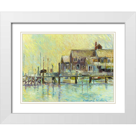 Narragansett White Modern Wood Framed Art Print with Double Matting by Wallich, Richard