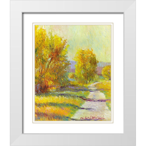 Golden Summer White Modern Wood Framed Art Print with Double Matting by Wallich, Richard
