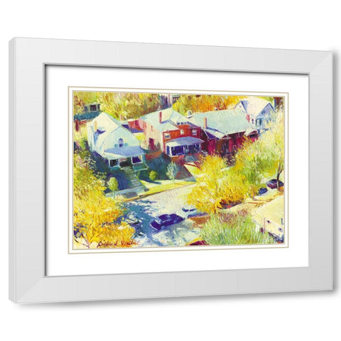 Downing Street White Modern Wood Framed Art Print with Double Matting by Wallich, Richard