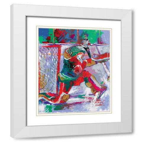 Goalie White Modern Wood Framed Art Print with Double Matting by Wallich, Richard