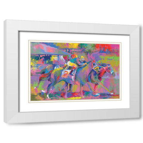 Horse Race 1 White Modern Wood Framed Art Print with Double Matting by Wallich, Richard