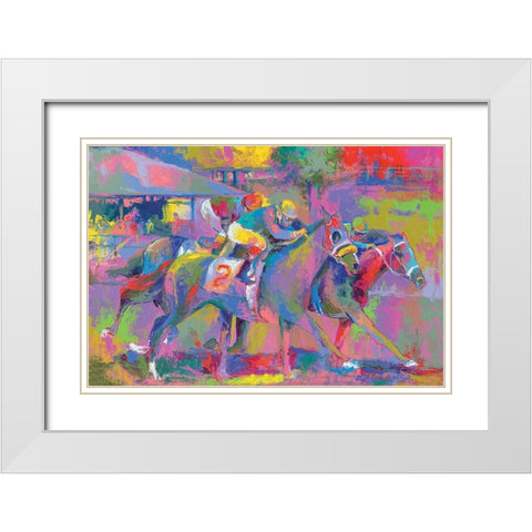 Horse Race 1 White Modern Wood Framed Art Print with Double Matting by Wallich, Richard