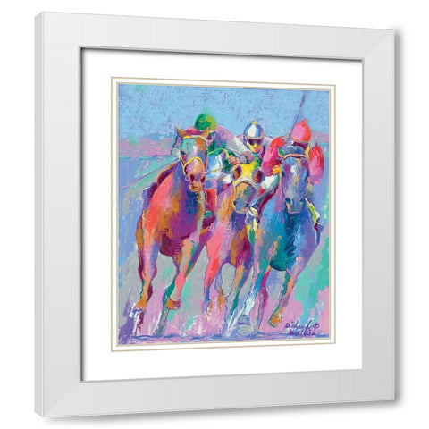 Horse Race 2 White Modern Wood Framed Art Print with Double Matting by Wallich, Richard