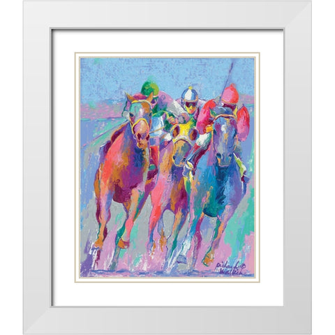 Horse Race 2 White Modern Wood Framed Art Print with Double Matting by Wallich, Richard