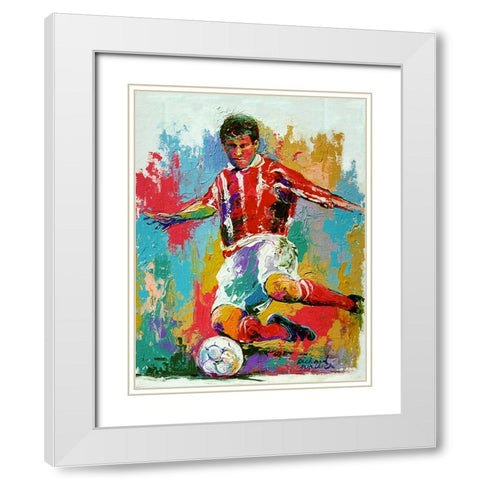 Soccer White Modern Wood Framed Art Print with Double Matting by Wallich, Richard