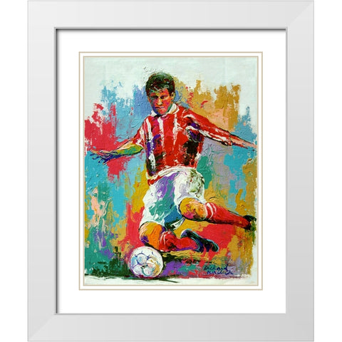 Soccer White Modern Wood Framed Art Print with Double Matting by Wallich, Richard