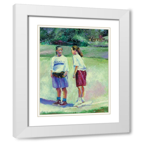 Buddies White Modern Wood Framed Art Print with Double Matting by Wallich, Richard