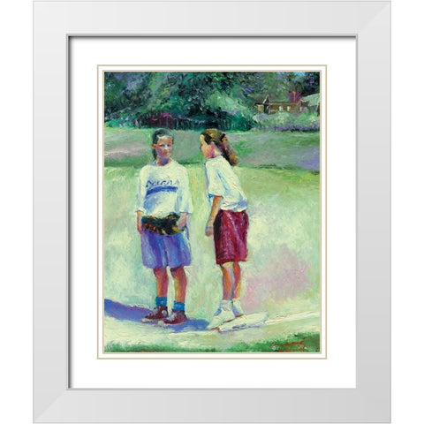 Buddies White Modern Wood Framed Art Print with Double Matting by Wallich, Richard