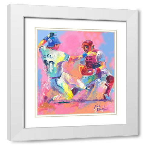 Baseball White Modern Wood Framed Art Print with Double Matting by Wallich, Richard