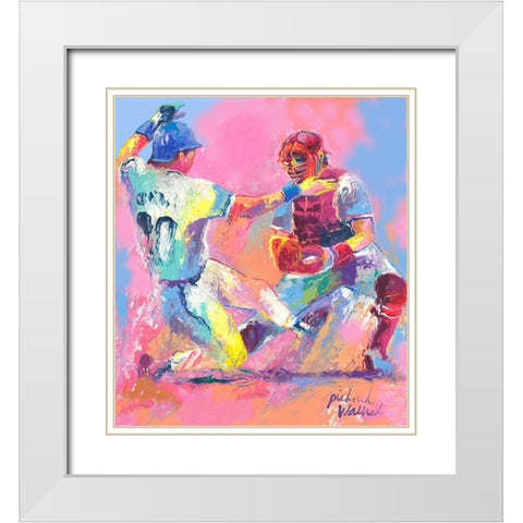 Baseball White Modern Wood Framed Art Print with Double Matting by Wallich, Richard