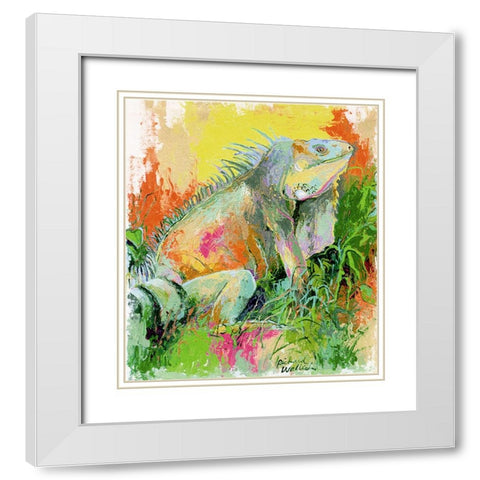 Lizard White Modern Wood Framed Art Print with Double Matting by Wallich, Richard