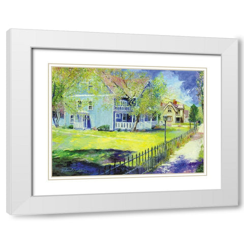 Georgetown White Modern Wood Framed Art Print with Double Matting by Wallich, Richard