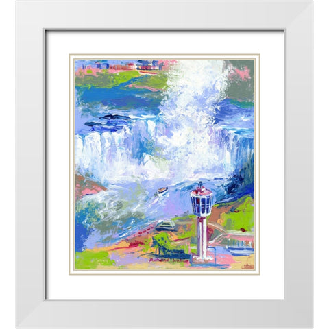 Niagara Falls White Modern Wood Framed Art Print with Double Matting by Wallich, Richard
