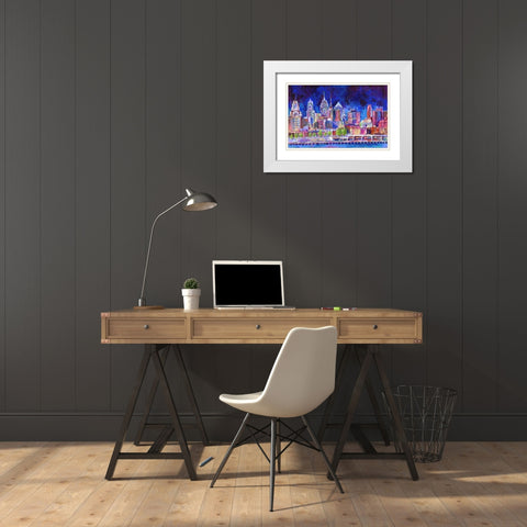 Philadelphia White Modern Wood Framed Art Print with Double Matting by Wallich, Richard