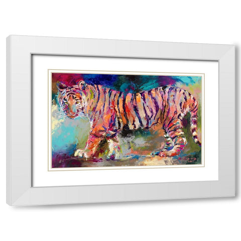 Bengal Tiger White Modern Wood Framed Art Print with Double Matting by Wallich, Richard