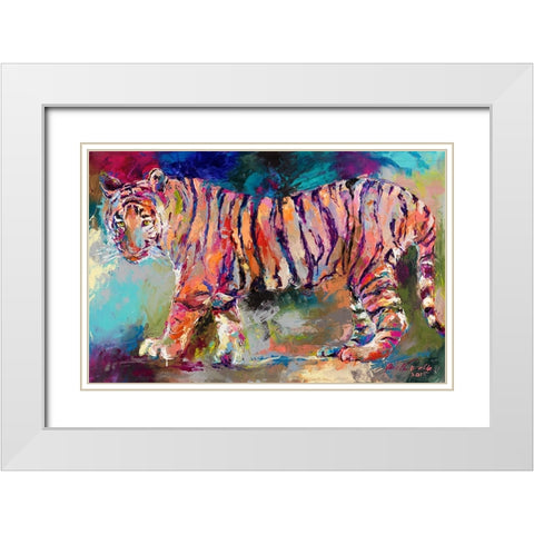 Bengal Tiger White Modern Wood Framed Art Print with Double Matting by Wallich, Richard