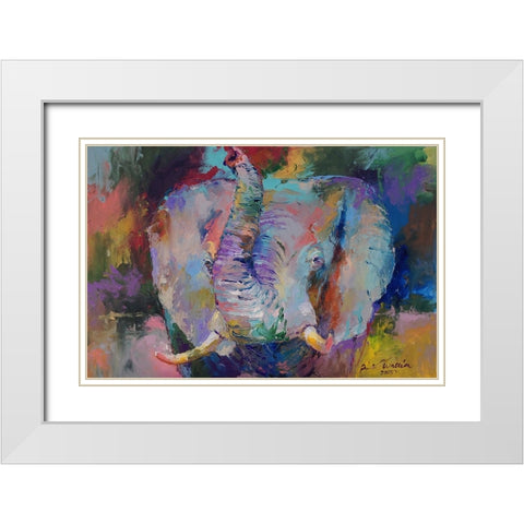 Elephant White Modern Wood Framed Art Print with Double Matting by Wallich, Richard