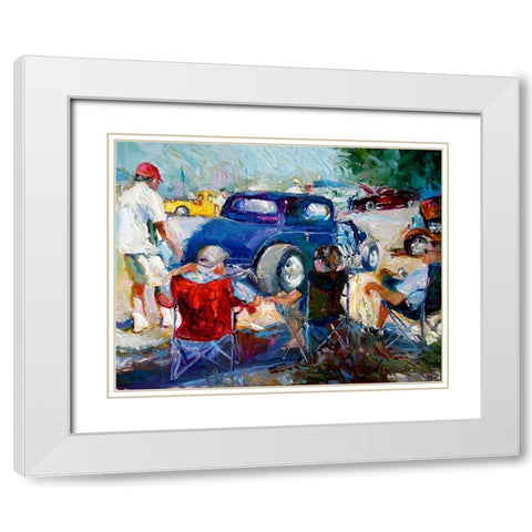 H Rods White Modern Wood Framed Art Print with Double Matting by Wallich, Richard