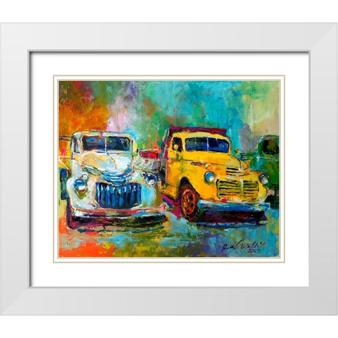 Yellow Truck White Modern Wood Framed Art Print with Double Matting by Wallich, Richard