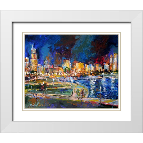 Chicago White Modern Wood Framed Art Print with Double Matting by Wallich, Richard
