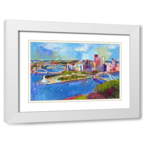 Pittsburgh White Modern Wood Framed Art Print with Double Matting by Wallich, Richard