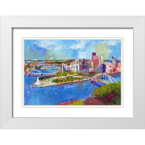 Pittsburgh White Modern Wood Framed Art Print with Double Matting by Wallich, Richard